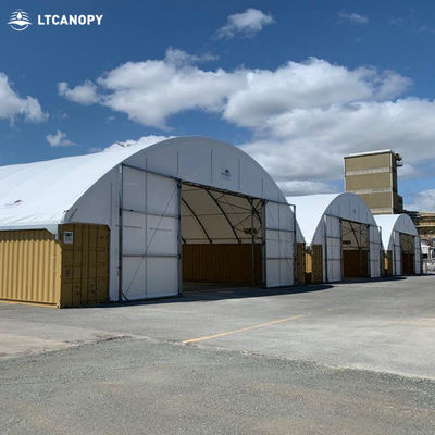 Customized Outdoor Waterproof Awning PVC Fabric Poly Tunnel Shipping Container Shelter
