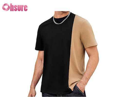 High Quality Contrast Panel T-shirt Custom Printed logo T-shirt Easy Wear Fashion T-shirt