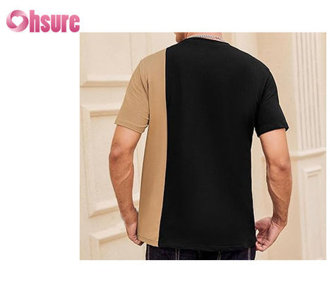 High Quality Contrast Panel T-shirt Custom Printed logo T-shirt Easy Wear Fashion T-shirt