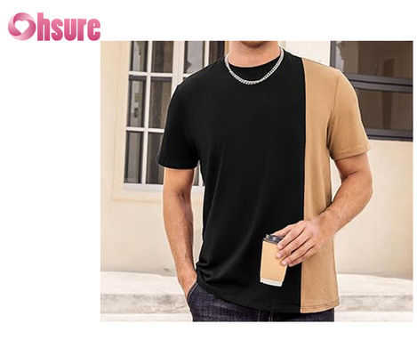 High Quality Contrast Panel T-shirt Custom Printed logo T-shirt Easy Wear Fashion T-shirt