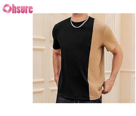 High Quality Contrast Panel T-shirt Custom Printed logo T-shirt Easy Wear Fashion T-shirt
