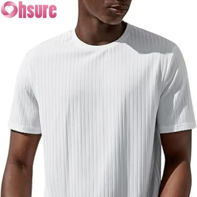 Mens Short Sleeve Basic T Shirt Casual Round Neck Ribbed Tee Top