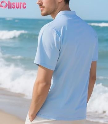 Men's Casual Henley T-Shirts Classic Button Solid Color Summer Tees