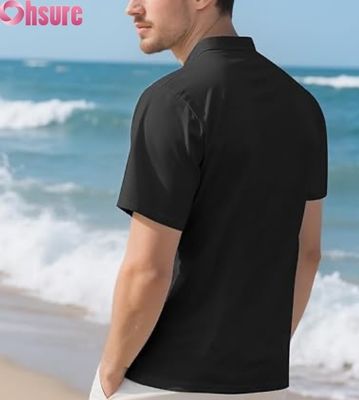 Men's Casual Henley T-Shirts Classic Button Solid Color Summer Tees