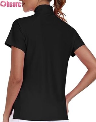 Manufacturer's Women's  Polyester for Polo T-Shirts Breathable Golf Pickleball Tops Custom Logo Short Sleeves Formal Stand