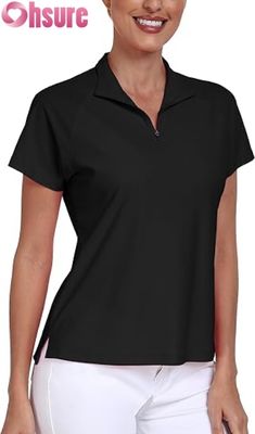 Manufacturer's Women's  Polyester for Polo T-Shirts Breathable Golf Pickleball Tops Custom Logo Short Sleeves Formal Stand