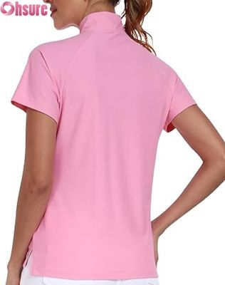 Manufacturer's Women's  Polyester for Polo T-Shirts Breathable Golf Pickleball Tops Custom Logo Short Sleeves Formal Stand