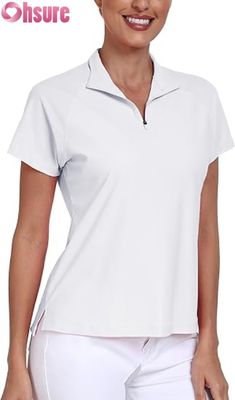 Manufacturer's Women's  Polyester for Polo T-Shirts Breathable Golf Pickleball Tops Custom Logo Short Sleeves Formal Stand
