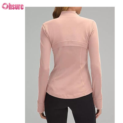 Custom Logo New Fashion Solid Color Pocket Pullover Zip up Leisure Sports Fitness Sweatshirt OEM High Quality for Women