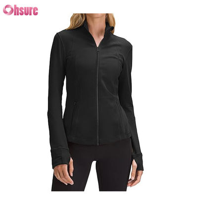 Custom Logo New Fashion Solid Color Pocket Pullover Zip up Leisure Sports Fitness Sweatshirt OEM High Quality for Women