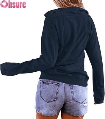 Women's Half Zip Sweatshirt Casual Pullover Fleece Hoodie OEM ODM Manufacturer