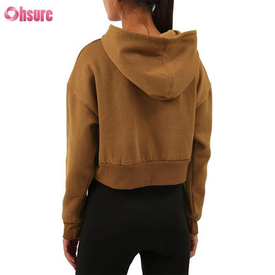 Fitness Wear Women Pullover Tops Organic Cotton Fleece Sport Hoodies Custom logo Women Workout Fitness Hoodies