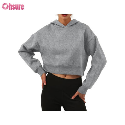 Fitness Wear Women Pullover Tops Organic Cotton Fleece Sport Hoodies Custom logo Women Workout Fitness Hoodies
