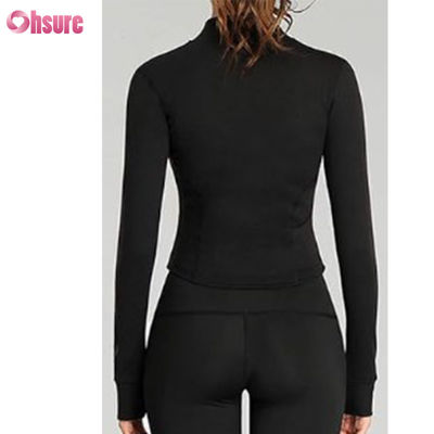 Custom Logo New Fashion Solid Color Pocket Pullover Zip up Leisure Sports Fitness Sweatshirt OEM High Quality for Women