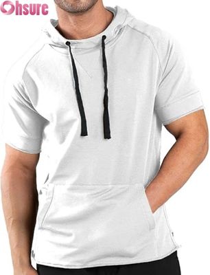 Men's Short Sleeve Hoodie  Casual Pullover Hooded T-shirt OEM ODM Manufacturer