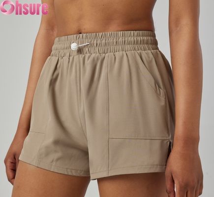 Women's High Waist Quick-Drying Sports Shorts Breathable Fashionable Running & Exercise Shorts with Pockets