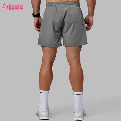 Custom High Quality Nylon Spandex Split Hem Double Layer 5 in Sports 2 in 1 Gym Running Shorts for Men