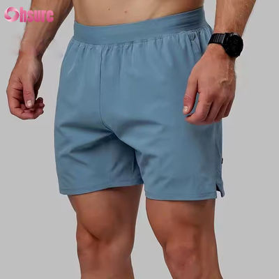 Custom High Quality Nylon Spandex Split Hem 5 in 2 in 1 Athletic Workout Sports Gym Shorts for Men