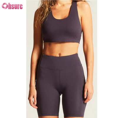 New Style Custom Activewear High Quality Yoga Wear Outdoor Sports Shorts Custom logo Fitness Sexy Cross Back Yoga Bra