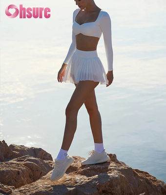 Women's High Waist Flared Gym Leggings Solid Pattern Yoga Bra Waist Elastic Young Girl's Fashionable Sports Sets