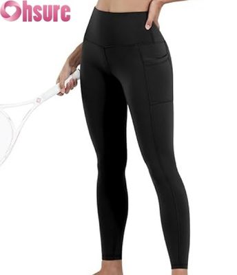 Women's High-Waisted Tummy Control Yoga Leggings with Elastic Waist Closure and Pockets Workout Pants