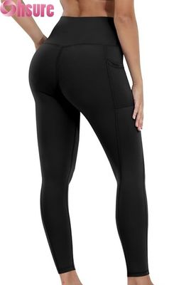 Women's High-Waisted Tummy Control Yoga Leggings with Elastic Waist Closure and Pockets Workout Pants