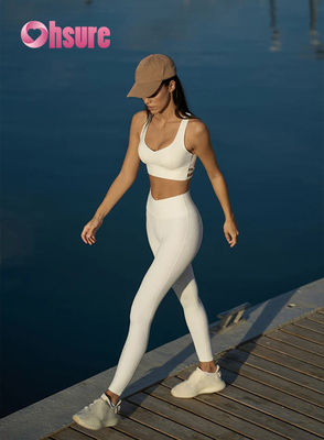 High Waist Flared Gym Leggings Solid Pattern Yoga Pants with Cross Waist for Women Fashionable Young Girl's Sports Leggings