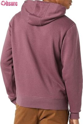 Men's Casual Solid Color Long Sleeve Pullover Hoodie with Drawstring Sports Pocket Customized Fashion Sweatshirt