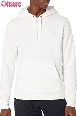 Men's Casual Solid Color Long Sleeve Pullover Hoodie with Drawstring Sports Pocket Customized Fashion Sweatshirt