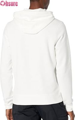 Men's Casual Solid Color Long Sleeve Pullover Hoodie with Drawstring Sports Pocket Customized Fashion Sweatshirt
