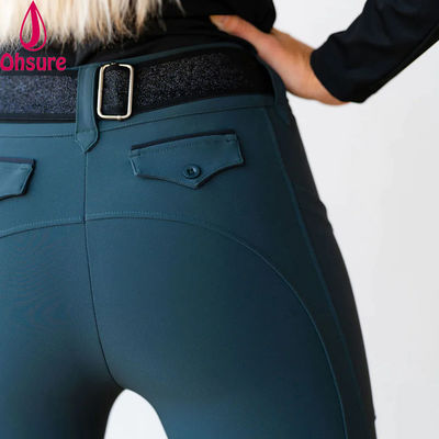 Equestrian Custom Silicone Logo Full Seat Horse Riding Tights Leggings Women Sports Riding Breeches