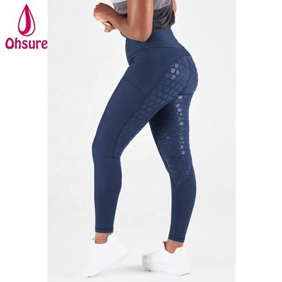 Navy Blue Winter Silicone Horse Riding Pants Tights Women Horse Riding Jodhpur Equestrian Legging Breeches With Pocket