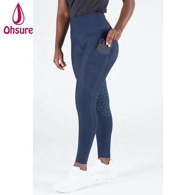 Navy Blue Winter Silicone Horse Riding Pants Tights Women Horse Riding Jodhpur Equestrian Legging Breeches With Pocket