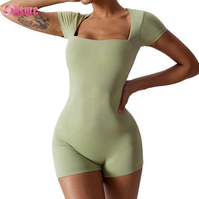 Solid Color High Quality Gym Sports Suit for Women Soft and Comfortable Knitting Fabric Casual Style above Knee Length Top