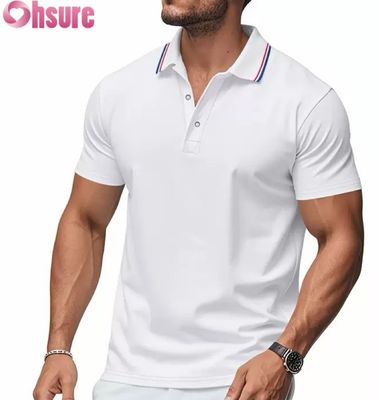 OEM Custom Logo Printing Men's for Polo Shirts Summer Office Gym Work Clothes Casual Blank Printed XS-2XL Solid Pattern Knitted