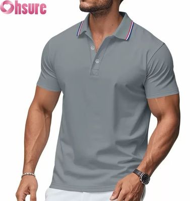 OEM Custom Logo Printing Men's for Polo Shirts Summer Office Gym Work Clothes Casual Blank Printed XS-2XL Solid Pattern Knitted