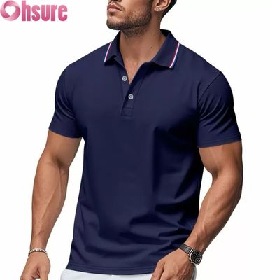 OEM Custom Logo Printing Men's for Polo Shirts Summer Office Gym Work Clothes Casual Blank Printed XS-2XL Solid Pattern Knitted