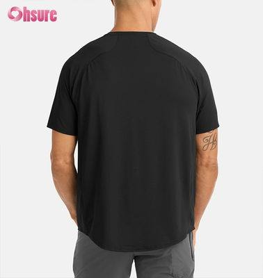 Custom Men's Gym t Shirt Quick Dry Training Top Breathable Raglan Sleeve Lightweight Polyester Spandex-300gsm Fabric