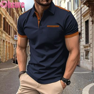 OEM Custom Logo Printing Men's for Polo Shirts Summer Office Gym Work Clothes Casual Blank Printed XS-2XL Solid Pattern Knitted