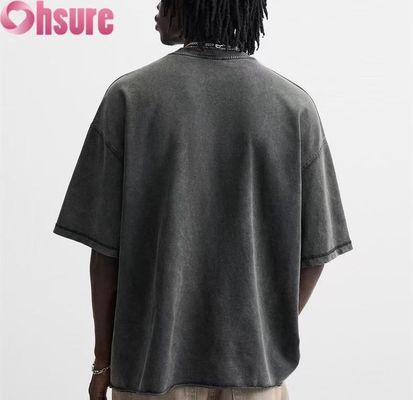 Custom Heavyweight T-Shirt for Men - Washed Cotton Vintage Streetwear, Oversized Drop Shoulder Design, Bulk Order Available