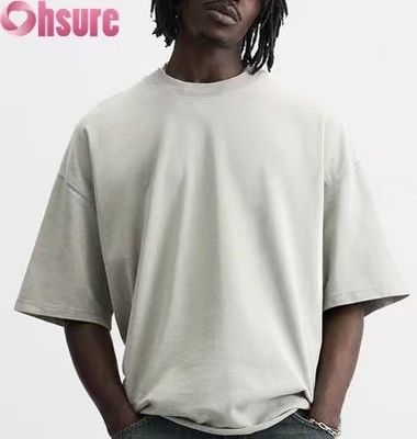 Custom Heavyweight T-Shirt for Men - Washed Cotton Vintage Streetwear, Oversized Drop Shoulder Design, Bulk Order Available