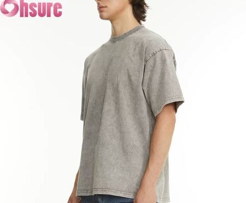 Custom Heavyweight T-Shirt for Men - Washed Cotton Vintage Streetwear, Oversized Drop Shoulder Design, Bulk Order Available