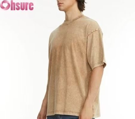 Custom Heavyweight T-Shirt for Men - Washed Cotton Vintage Streetwear, Oversized Drop Shoulder Design, Bulk Order Available