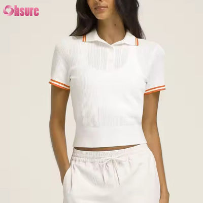 Custom Logo Breathable Golf Short Sleeves Pickleball Cotton Tennis Polo Tops T Shirts for Women Activewear Manufacturer