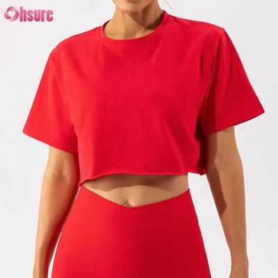 Custom Oversize Sport Crop Top Women T-Shirt New Arrival Soft Quick Dry Lightweight Women Dance Running Short Sleeve Top
