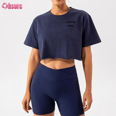 Custom Oversize Sport Crop Top Women T-Shirt New Arrival Soft Quick Dry Lightweight Women Dance Running Short Sleeve Top