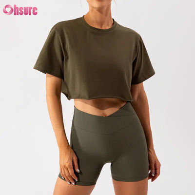 Custom Oversize Sport Crop Top Women T-Shirt New Arrival Soft Quick Dry Lightweight Women Dance Running Short Sleeve Top