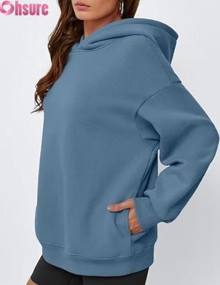 Women Oversized Fleece Hoodie  Solid Color Pullover Sweatshirt with Pocket | Casual Winter Warm Wear | OEM ODM Available