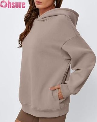Women Oversized Fleece Hoodie  Solid Color Pullover Sweatshirt with Pocket | Casual Winter Warm Wear | OEM ODM Available