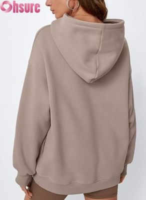 Women Oversized Fleece Hoodie  Solid Color Pullover Sweatshirt with Pocket | Casual Winter Warm Wear | OEM ODM Available